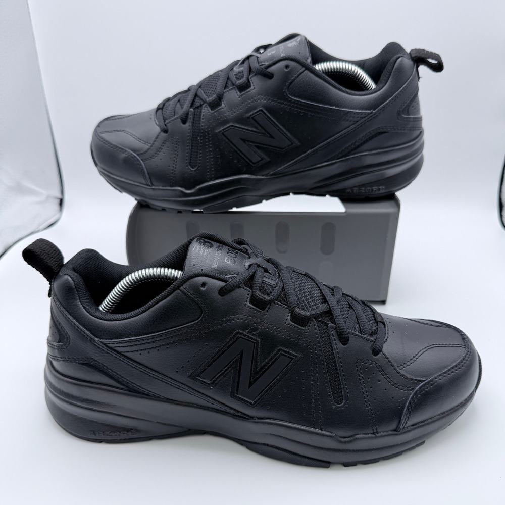 New Balance 608 v5 Black Leather Slip Resistant Work Shoes MX608AB5 Mens 10.5 D